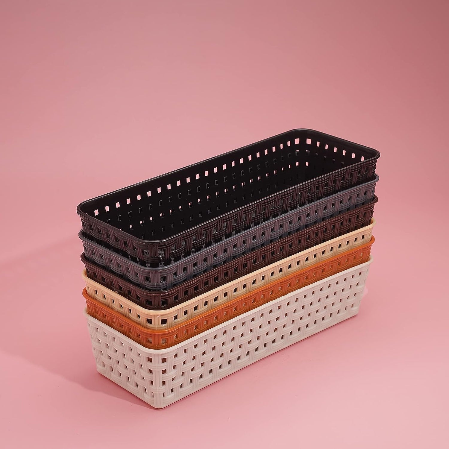 8787 Plastic Multipurpose Desk Organizer Tray Office Drawer Dividers Storage Bins for Kitchen, Bathroom, Office, Makeup, Bedroom Dresser, Craft Basket Rack Multicolour (6 Pcs Set) 8787 Plastic Multipurpose Desk Organizer Tray Office Drawer Dividers Storage Bins for Kitchen, Bathroom, Office, Makeup, Bedroom Dresser, Craft Basket Rack Multicolour (6 Pcs Set)